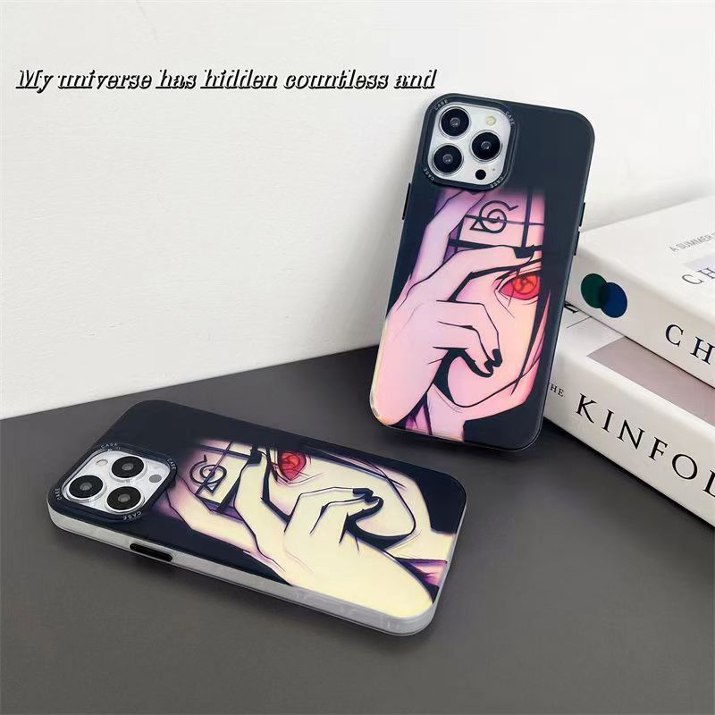 Naruto Itachi Uchiha Anime Phone Case for iPhone, Cool Sharingan Manga Character Print Shockproof Protective Phone Cover, Naruto Anime Merch Gift for Anime Fans