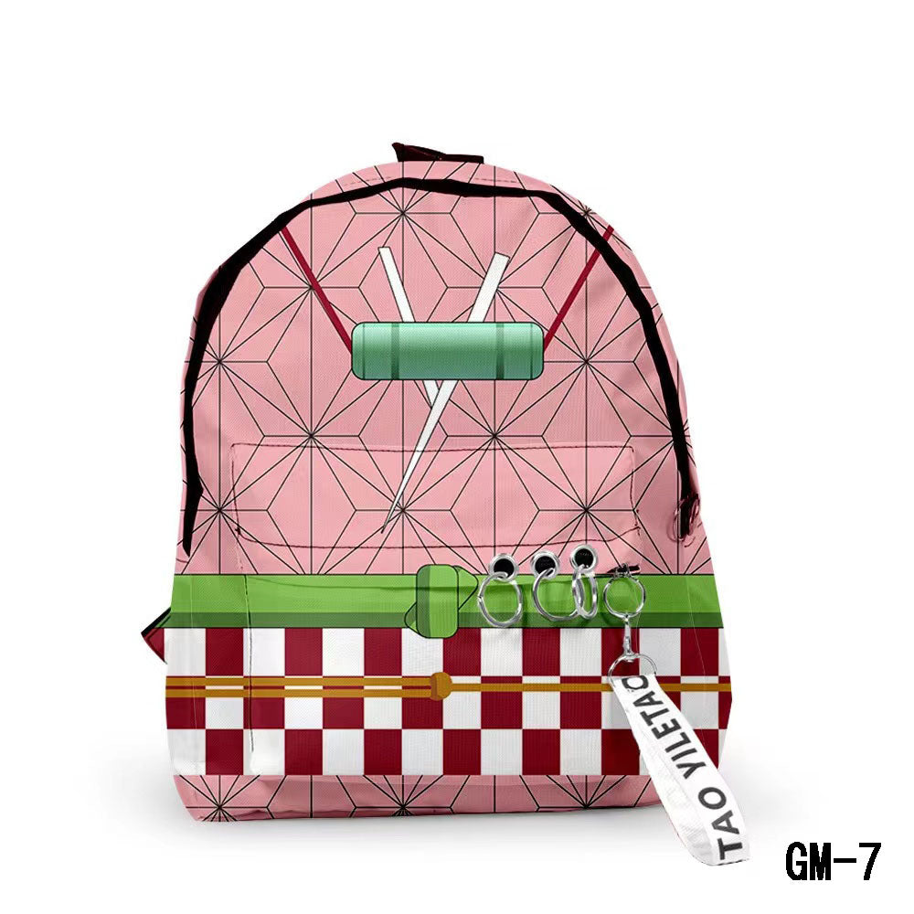 Demon Slayer Anime Backpack, Multi Styles Tanjiro Nezuko Zenitsu Rengoku Printed School Backpack, Lightweight Casual Daypack, Demon Slayer Merch Bookbag Gift for Teens Anime Fans