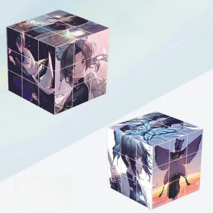Demon Slayer Tanjiro Nezuko HD Printed Speed Puzzle Cube, Smooth Turning Brain Teaser Educational Fidget Toy, Anime Collection Desk Decor Gift for Anime Fans