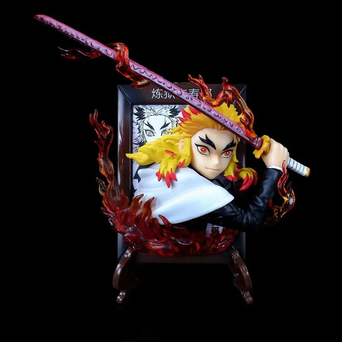 Demon Slayer Kimetsu no Yaiba GK Anime Figure, Tanjiro Rengoku Nezuko Giyu Character Statue with Special Effects Base, PVC Collectible Model Figurine, Anime Desk Decoration Gift for Demon Slayer Fans