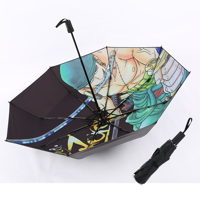One Piece Zoro Katana Sword Umbrella, Anime Samurai Sword Shaped Long Handle Umbrella, Wado Ichimonji Sandai Kitetsu Replica Sword Umbrella, Cosplay Prop Rain & Sun Protection Umbrella, Collectible Gift for One Piece Fans