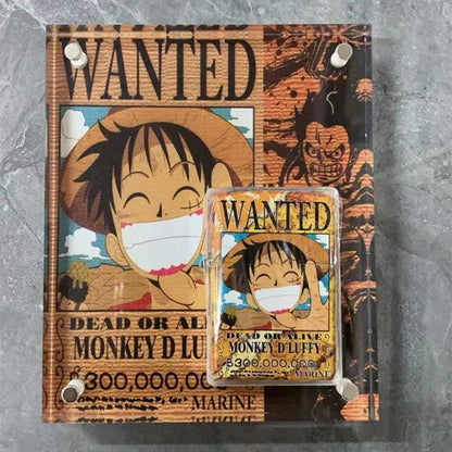 One Piece Monkey D Luffy Wanted Poster Kerosene Lighter, Anime Luffy Vintage Flip Top Windproof Lighter, Collectible Refillable Oil Lighter, Gift for One Piece Anime Fans