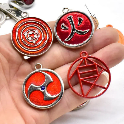Naruto Anime 25 Pcs Collectible Gift Set, Ninja Weapon Kunai Shuriken Headband Ring Necklace Pendant, Naruto Cosplay Metal Accessory Kit, Anime Collection Box Gift for Naruto Fans