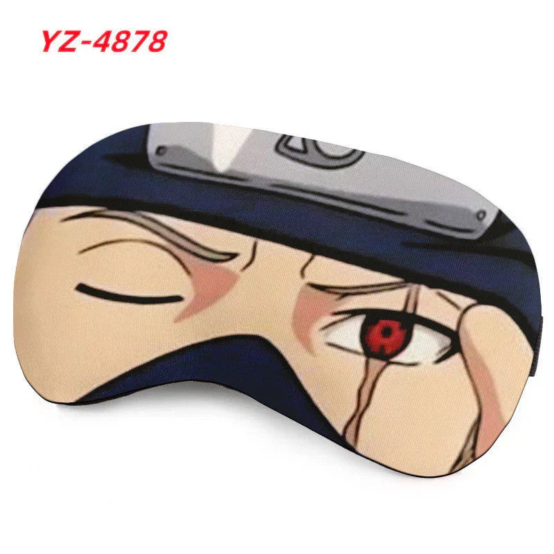 Naruto Anime Sleep Eye Mask, Uchiha Sasuke Itachi Madara Sakura Printed Blindfold, Soft Comfort Light Blocking Eye Cover for Travel Nap, Multiple Styles, Anime Fan Gift