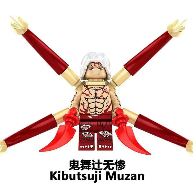 Demon Slayer Custom Minifigures, Anime Building Block Figures, Yoriichi Muzan Daki Gyutaro Hantengu Douma Kokushibo Collectible Brick Minifigs, Anime Character Construction Toy Gift for Fans