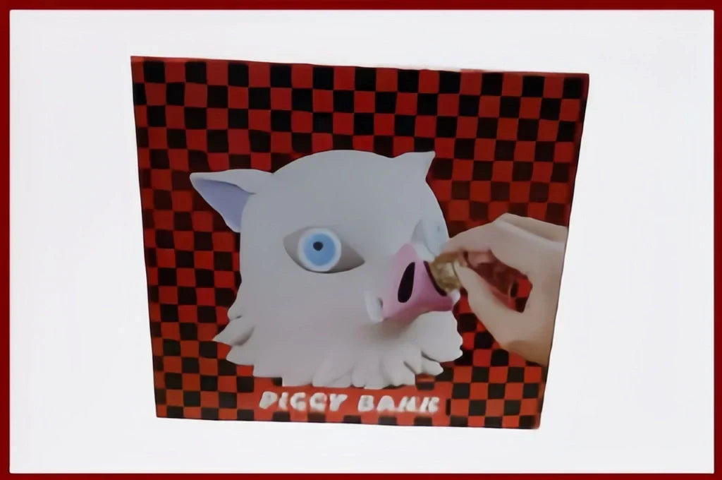 Demon Slayer Hashibira Inosuke Piggy Bank, Inosuke Boar Mask Coin Bank, Anime PVC Resin Saving Money Box, Collectible Desktop Decor Ornament Gift for Demon Slayer Fans