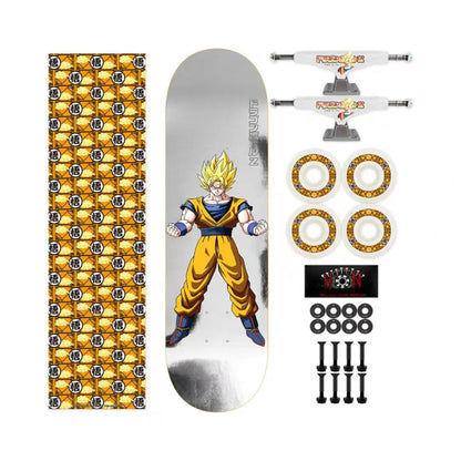 Dragon Ball Z Anime Skateboard Deck, Multiple Classic Characters Goku Vegeta Frieza Buu Printed Complete Skateboard, Dragon Ball Anime Street Skateboard, Anime Fan Collectible Gift