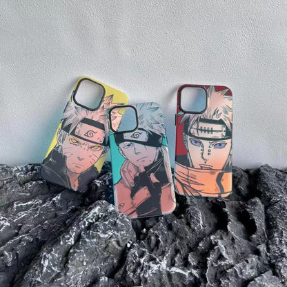 Naruto Anime Phone Case, Manga Sketch Style Protective Case for iPhone, Naruto Uzumaki Kakashi Pain Printed Soft TPU Phone Cover, Shockproof Slim Anime Phone Shell, Naruto Anime Fan Gift for iPhone
