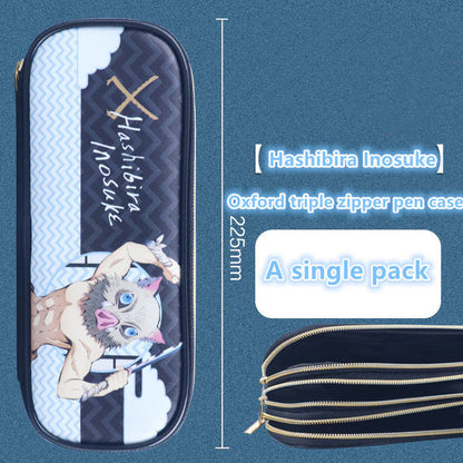 Demon Slayer Kimetsu no Yaiba Pencil Case, Hard Shell EVA Anime Pencil Box, Large Capacity Stationery Storage Bag, Tanjiro Nezuko Zenitsu Inosuke Pen Pouch, School Supplies for Students, Anime Merch Gift