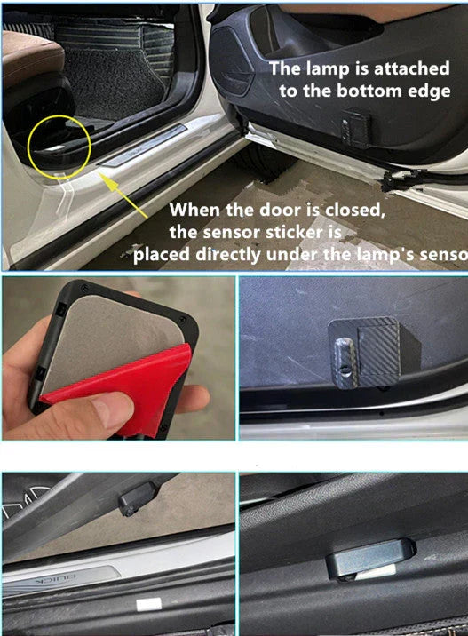 Demon Slayer Anime Car Door Projector Lights, HD Welcome Shadow Logo Lamp, Rengoku Tengen Tanjiro Nezuko Pattern Courtesy Light, Wireless Car Door LED Projector, Demon Slayer Car Decor Gift for Anime Fans