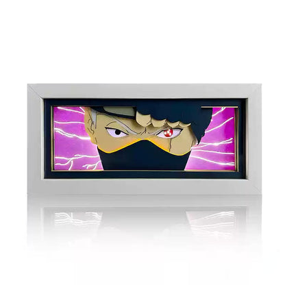 Naruto Anime Paper Cut Light Box, 3D Paper Carving LED Frame Lamp, Sharingan Character Night Light, Desktop Wall Art Decor, Collectible Anime Gift for Naruto Fans