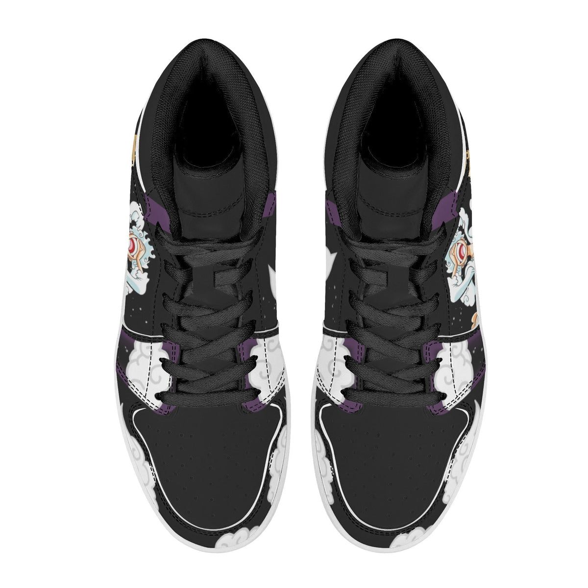 One Piece Luffy Gear 5 Anime High Top Sneakers, Custom Printed Nika Luffy Character Fashion Casual Shoes, One Piece Anime Streetwear Footwear, Anime Sneaker Gift for One Piece Fans