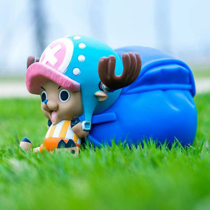 One Piece Tony Tony Chopper Figurine Piggy Bank, Anime Chopper Sitting Statue Coin Saving Pot, Cute Desktop Car Decor Ornament, One Piece Collectible Figure, Gift for One Piece Anime Fans