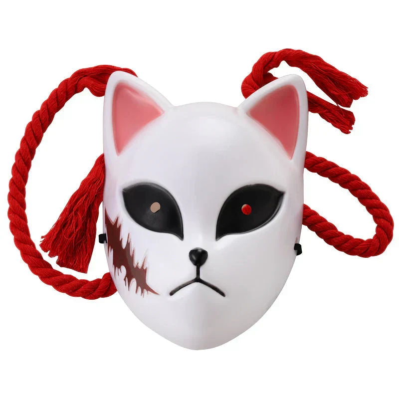 Demon Slayer Inosuke Hashibira Boar Mask, Anime Wild Boar Head Mask with Fluffy Fur, Latex Cosplay Helmet for Halloween Costume Party, Role Play Prop for Demon Slayer Fans