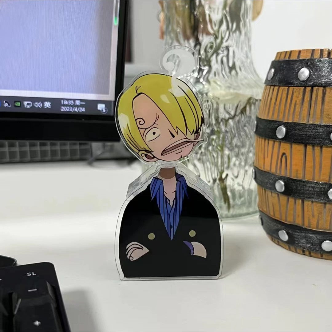 One Piece Anime Acrylic Standee, Luffy Zoro Sanji Usopp Character Desk Display Stand, One Piece Straw Hat Crew Tabletop Decor, Anime Fan Collectible Gift