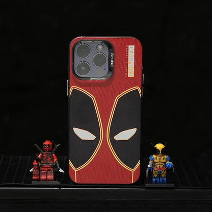 Marvel Deadpool & Wolverine Mask Phone Case for iPhone, Marvel Superhero Full Print Protective Cover, Shockproof Anti-Scratch Phone Shell, 4 Styles Available, Comic Character Collectible Phone Case Gift for Marvel Fans