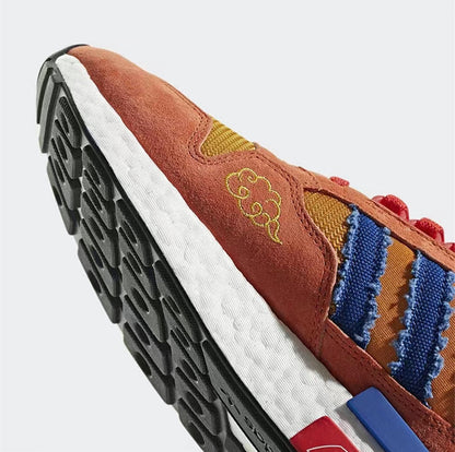 Dragon Ball Z Goku Retro Running Sneakers, DBZ Goku Orange Blue Anime Casual Shoes, Classic Anime Character Athletic Trainers, Dragon Ball Z Cosplay Walking Shoes for Men Women Anime Fans