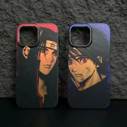 Naruto Anime Phone Case, Uchiha Itachi Uchiha Sasuke Print Protective Phone Cover, Shockproof Slim Soft TPU Case, Anime Character Phone Shell for iPhone, Anime Fan Gift
