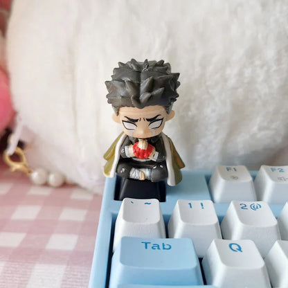 Demon Slayer Anime Keycap Set, 3D Handmade Resin Artisan Keycaps, Tanjiro Nezuko Zenitsu Inosuke Custom ESC Key Cap, Cherry MX Switch Decorative Keycap for Mechanical Keyboard