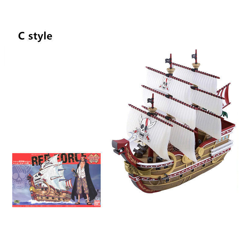 One Piece Pirate Ship Model Kit, Thousand Sunny Going Merry Assembly Boat Building Model, Multiple Styles Anime Pirate Vessel Figure, Collectible DIY Assembly Toy Gift for One Piece Fans