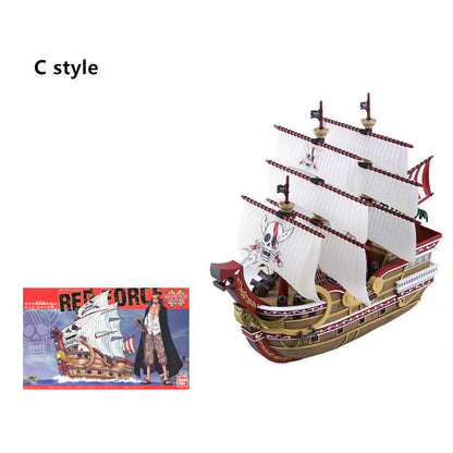 One Piece Pirate Ship Model Kit, Thousand Sunny Going Merry Assembly Boat Building Model, Multiple Styles Anime Pirate Vessel Figure, Collectible DIY Assembly Toy Gift for One Piece Fans