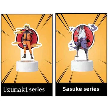 Naruto Anime Acrylic 3D Night Light, Uzumaki Naruto & Uchiha Sasuke Figure LED Table Lamp, Anime Character Stand Light, USB Powered Bedroom Decor Lamp, Collectible Gift for Naruto Fans