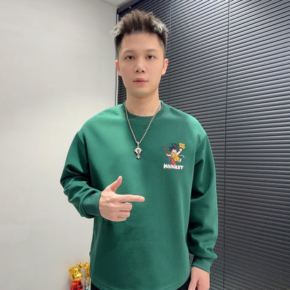 Dragon Ball Goku Anime Crewneck Sweatshirt, Men Casual Long Sleeve Pullover, Vintage Cartoon Graphic Sweater, Loose Fit Streetwear Top for Anime Fans Gift