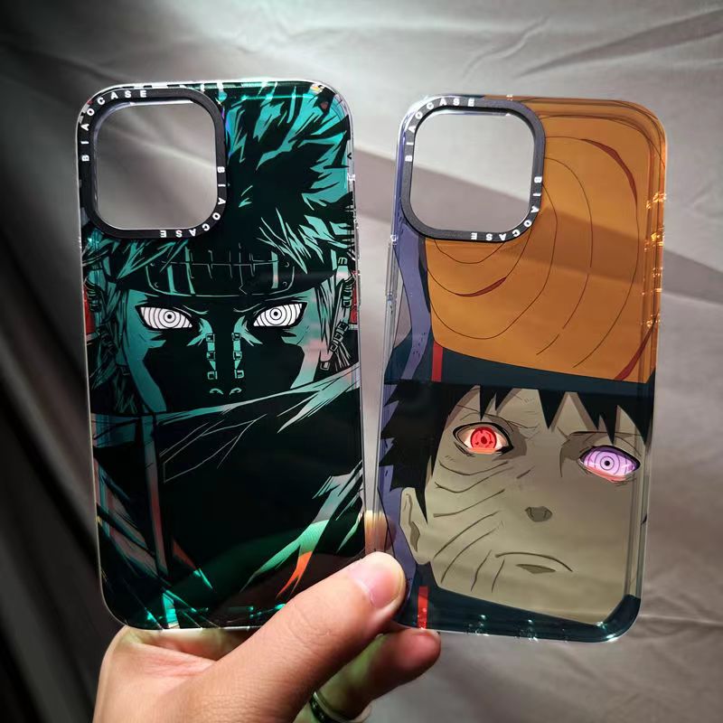 Naruto Anime Phone Case for iPhone, Obito Uchiha Manga Character Print Shockproof Protective Case, Cool Naruto Graphic Phone Cover, Naruto Anime Merch Gift for Anime Fans