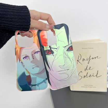 Naruto Anime Phone Case, Pain Nagato & Orochimaru Holographic Laser Print Protective Phone Cover, Shockproof Slim Soft TPU Case, Anime Character Phone Shell for iPhone, Anime Fan Gift