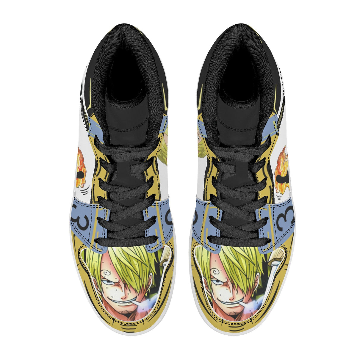 One Piece Sanji Anime High Top Sneakers, Custom Printed Sanji Character Fashion Casual Shoes, One Piece Anime Streetwear Footwear, Anime Sneaker Gift for One Piece Fans