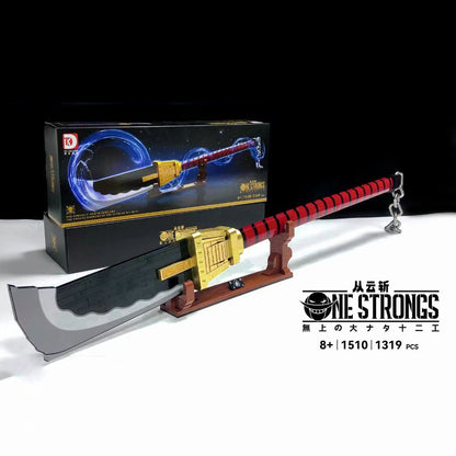 One Piece Whitebeard Murakumogiri Building Blocks Sword Model, 1315 Pcs Anime Weapon Brick Kit with Display Stand, Collectible Cosplay Prop, Assembly Toy Gift for Anime Fans