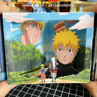 Naruto Anime Book Nook Paper Craft Kit, 3D Paper Cut Diorama Book, DIY Papercraft Scene Model, Anime Bookend Display Art Decor, Naruto Fan Handmade Gift