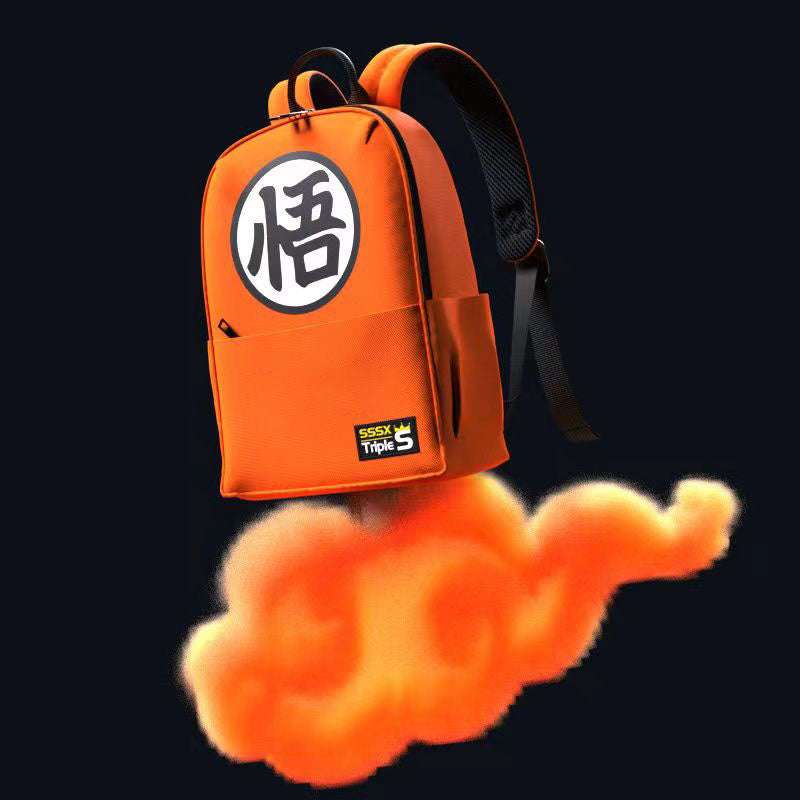 Dragon Ball Z Backpack, Goku Kanji Logo Anime School Backpack, Lightweight Casual Daypack Bookbag, Dragon Ball Character Print Rucksack for Teens Students, DBZ Dragon Ball Fan Merch Gift