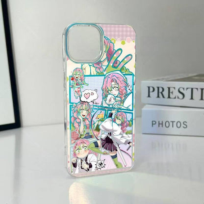 Demon Slayer Kanroji Mitsuri Aurora Holographic Gradient Phone Case Shockproof Air‑Bag Protective Anime Manga Collage Cover For Iphone