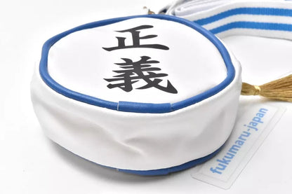 One Piece Marine Round Coin Purse, Anime Marine Logo Embroidery Mini Zipper Pouch, Small Circular Wallet with Keychain & Lanyard, Collectible Storage Bag for One Piece Fans