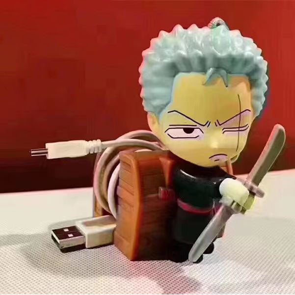 One Piece Q Version Anime Figure USB Charger, Luffy Zoro Sanji Shanks Chopper Cute Mini Figurine Statue, Anime Character Ornament Desktop Decoration Collectible Toy, One Piece Fan Birthday Holiday Gift