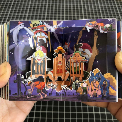 One Piece 3D Paper Scene Book DIY Cutting Model Kit, Anime Layered Paper Art Craft, Handmade Paper Cut Diorama, Desktop Display Decoration, Creative Gift for One Piece Fans