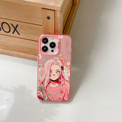 Naruto Anime Phone Case, Colorful Sakura Naruto Character Print Shockproof Protective Phone Cover, Cute Anime Cartoon Case for iPhone, Slim Anti-Scratch Bumper Case Anime Fans Gift