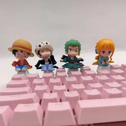 One Piece 3D Artisan Keycap, Anime Figure Custom Resin Keycap for Mechanical Keyboard, Handmade Keycap Luffy Zoro Nami Trafalgar Law, Cherry MX Switch, Anime Keyboard Decor Gift for One Piece Fans