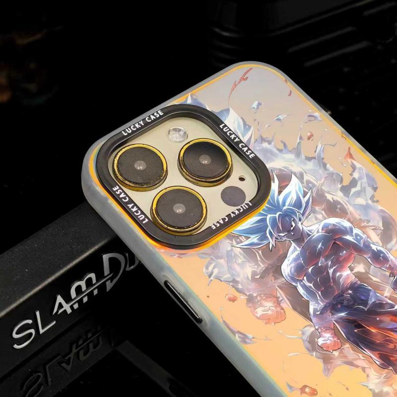 Dragon Ball Z Anime Phone Case for iPhone, Ultra Instinct Goku & Vegeta Q Version Character Print Protective Case, DBZ Anime Cartoon Shockproof Phone Cover for iPhone Series