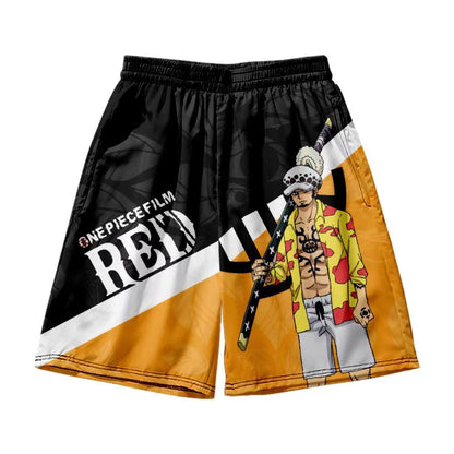 One Piece Film RED Anime Haori and Shorts Set, Japanese Kimono Cardigan with Shorts, 3D Full Print Cosplay Outfit, Loose Casual Anime Costume for Men Women, Anime Merch