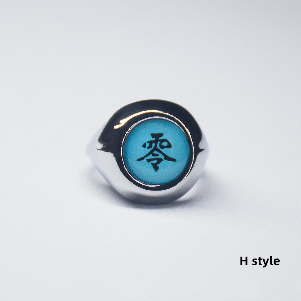 Naruto Akatsuki Rings Set 10 Pcs, Anime Cosplay Metal Rings with Necklace Chain, Akatsuki Member Symbol Ring Collection Gift Box, Costume Accessory for Naruto Fans