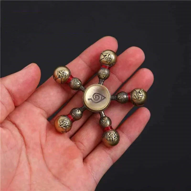 Naruto Anime Metal Fidget Spinner, Gaara Cosplay Alloy Hand Spinner, Portable Stress Relief Fidget Toy, Cool Rotating Desk Decoration, Anime Collectible Toy Gift for Kids Adults Naruto Fans
