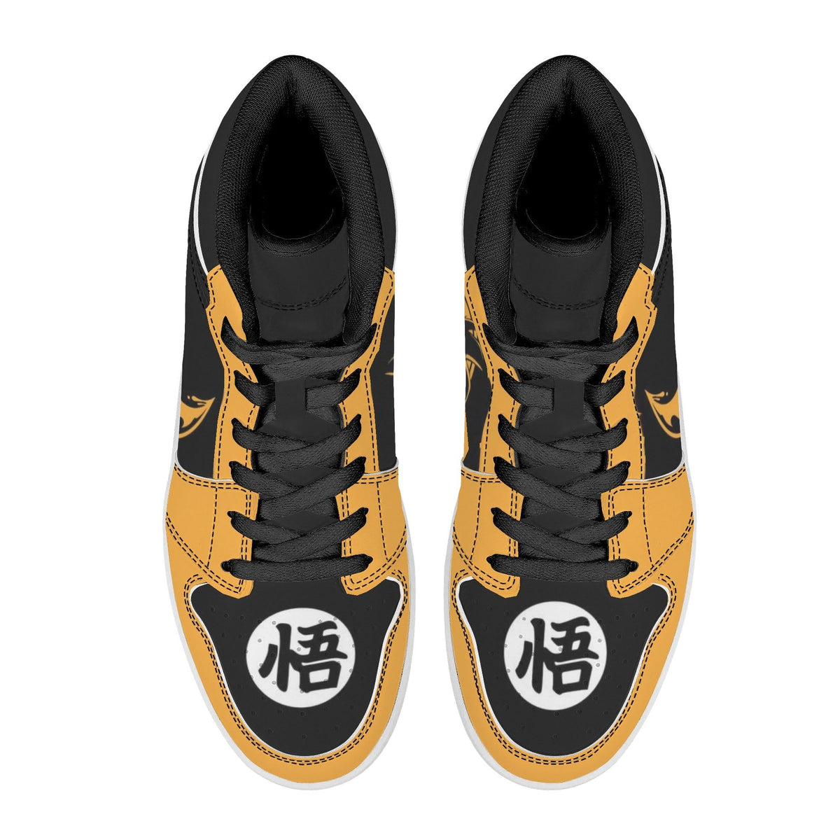 Dragon Ball Son Goku Anime High Top Sneakers, Yellow Black Custom Print Streetwear Shoes, Men Women Casual Fashion Sneakers, Anime Fan Collectible Footwear Gift