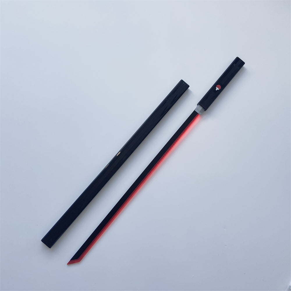 Naruto Uchiha Anime Light Up Katana Sword, Rechargeable LED Glow Samurai Sword with Scabbard, Touch Control Lightsaber Katana, Anime Cosplay Prop Collectible Sword for Naruto Fans