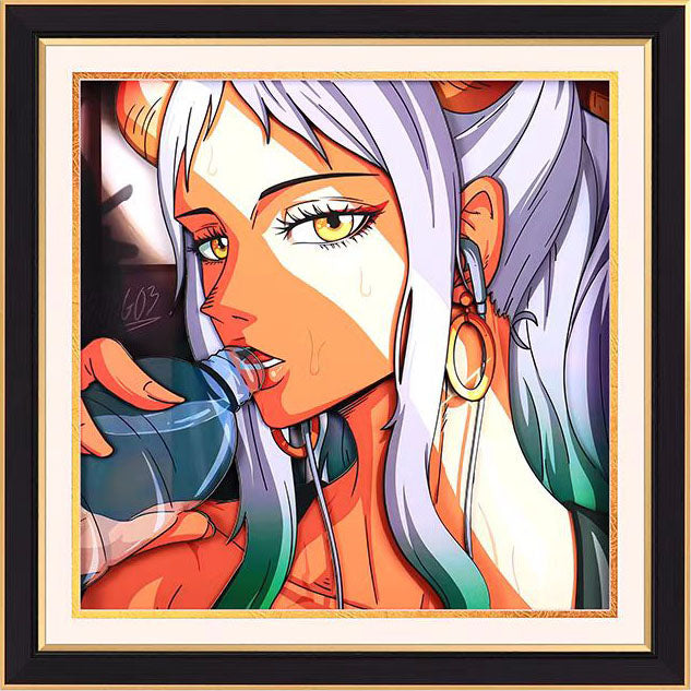 One Piece Yamato Art Poster, Anime Yamato Wall Art Print, One Piece Character Canvas Painting, Wall Decor for Bedroom, Collectible Poster Gift for One Piece Fans